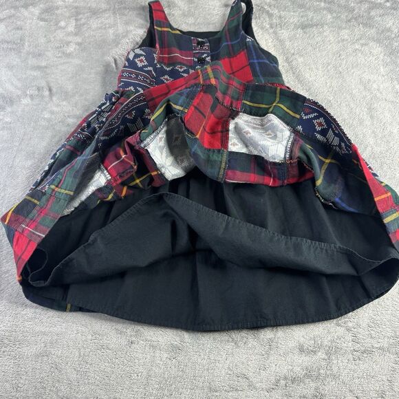 Ralph Lauren Girls Dress 4T Tartan Plaid‎ Patchwork Cotton Red Sleeveless Lined - Picture 2 of 14